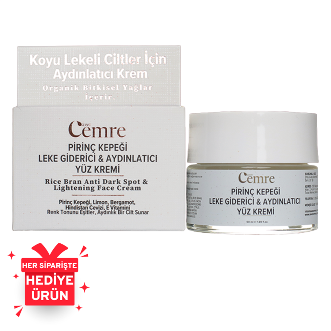 Pirinç Kepeği Leke Giderici & Aydınlatıcı Yüz Kremi Kremi 50 ML