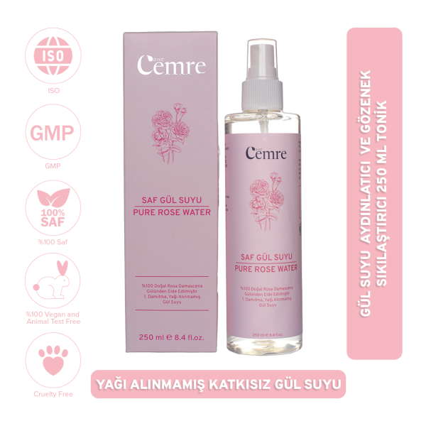 GÜL SUYU 250 ML (YAĞI ALINMAMIŞ 1. DİSTİLASYON)
