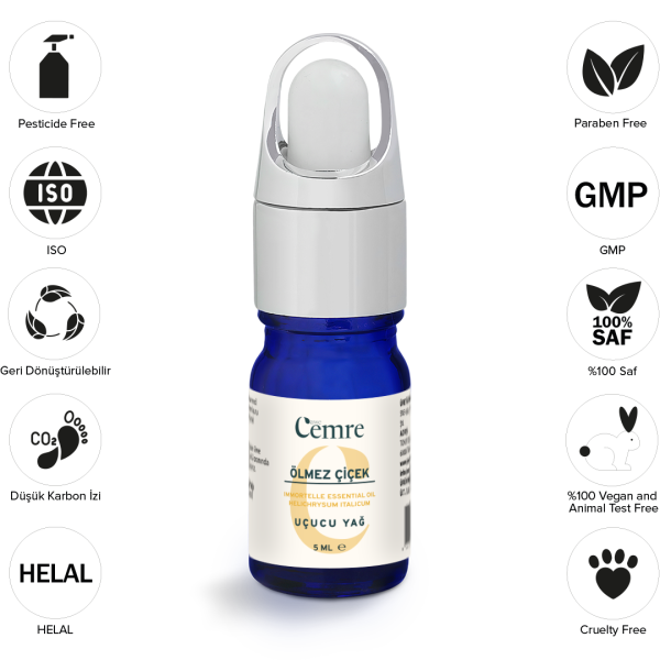 TOPTAN 6 lı Ölmez Çiçek %100 Saf Uçucu Yağı 5 Ml