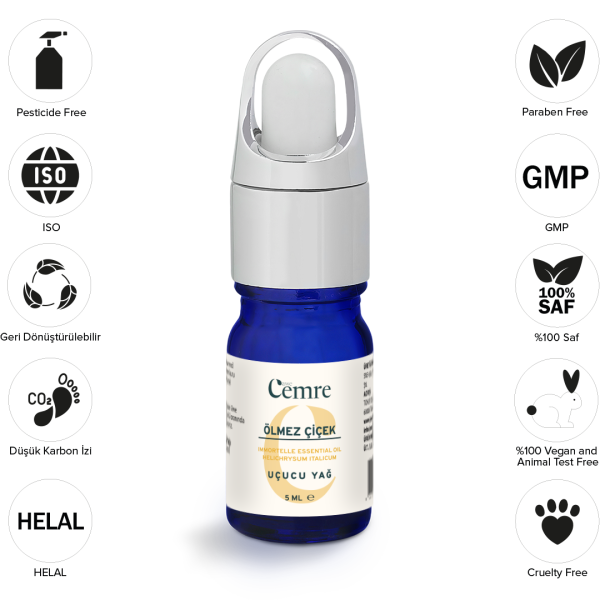 TOPTAN 6 lı Ölmez Çiçek %100 Saf Uçucu Yağı 5 Ml