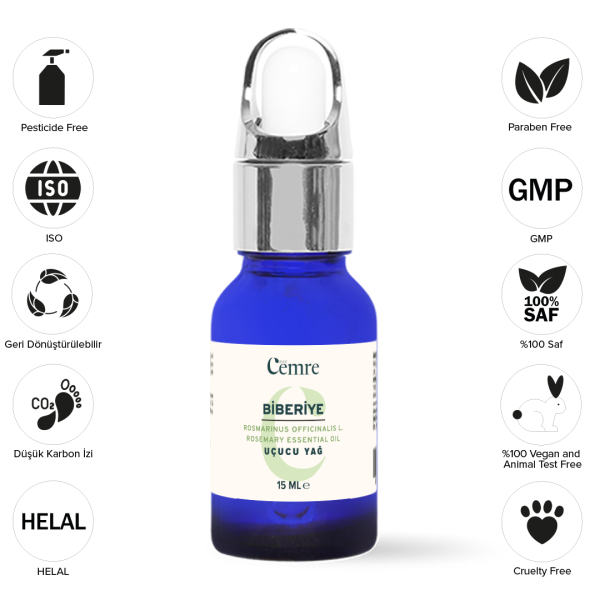 TOPTAN 6 lı Biberiye Uçucu Yağı 15 ml