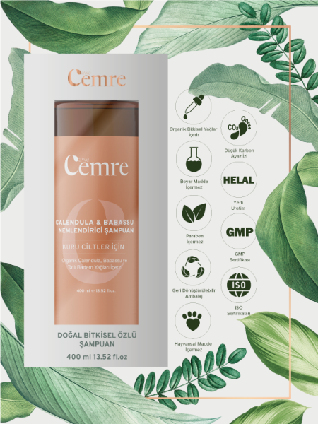 TOPTAN Calendula & Babassu Nemlendirici  Doğal Bitkisel Özlü Şampuan 400 ML