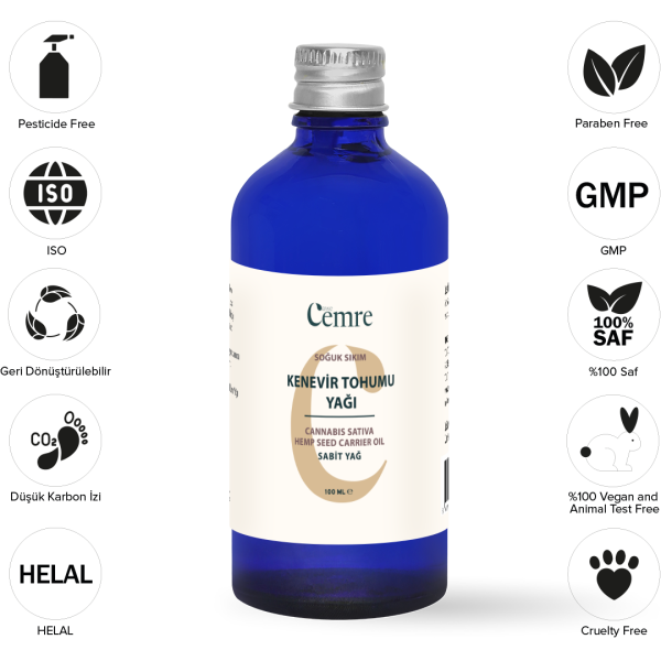 TOPTAN 6 lı Kenevir Tohumu Yağı 100 Ml - İTHAL